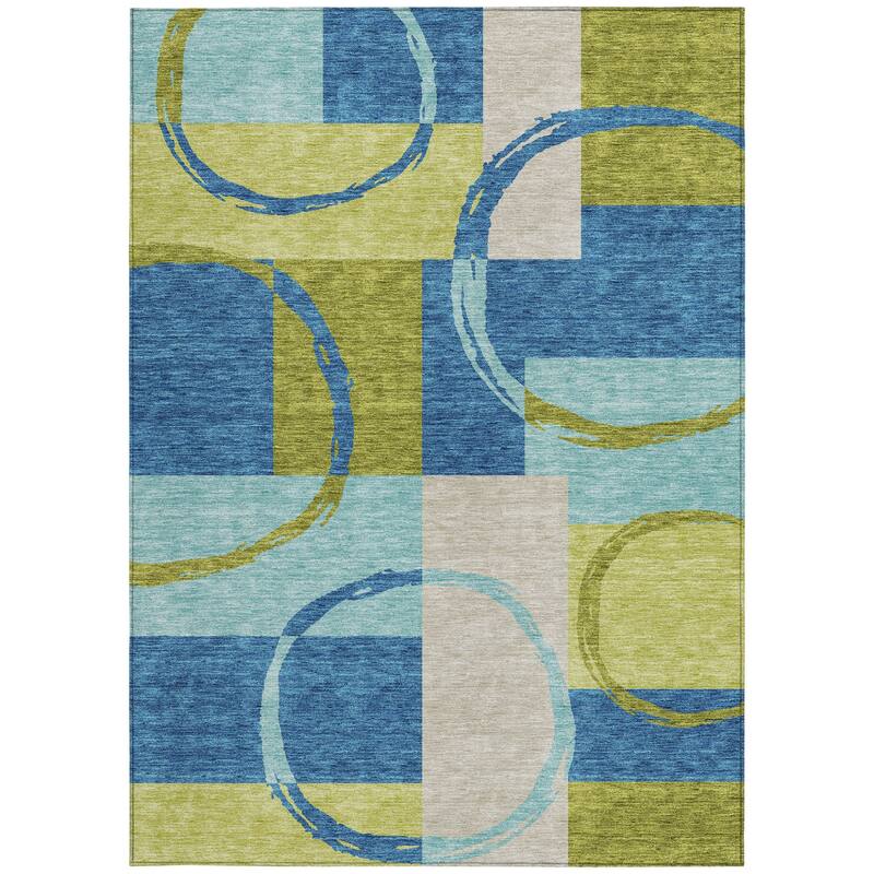 HomeRoots Geometric Modern Rectangle Outdoor Rug