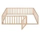preview thumbnail 33 of 89, Kids Bed Wood Daybed Frame with Fence,Twin/ Full/Queen,White/Gray/Walnut/Natural