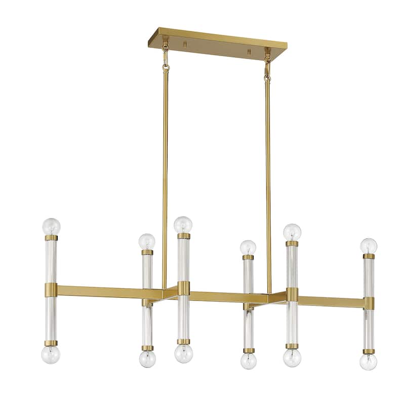 Kingsburg 12-Light Linear Chandelier (RELEASED) - Warm Brass