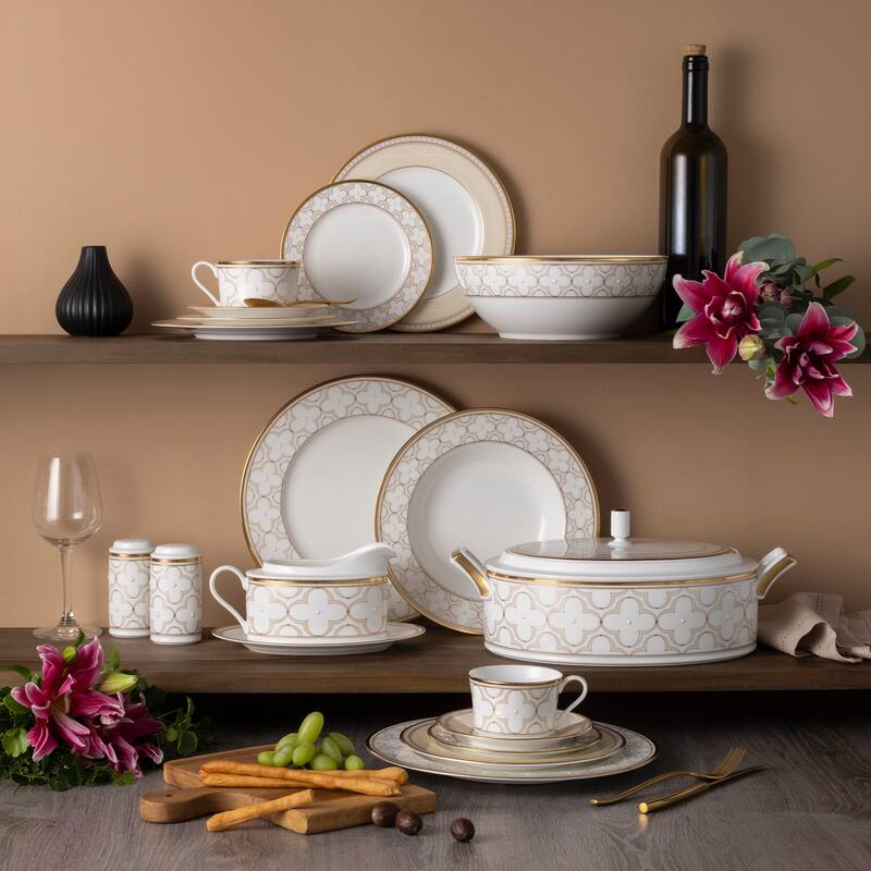 Noritake Trefolio Gold Set Of 4 Teacups, 7-1/2 oz.
