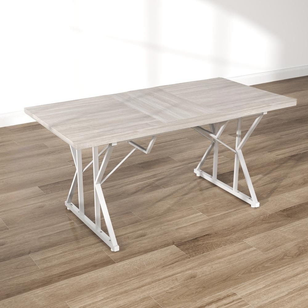 Nordic Style Expandable Kitchen Table With Heavy Duty Trestle Base