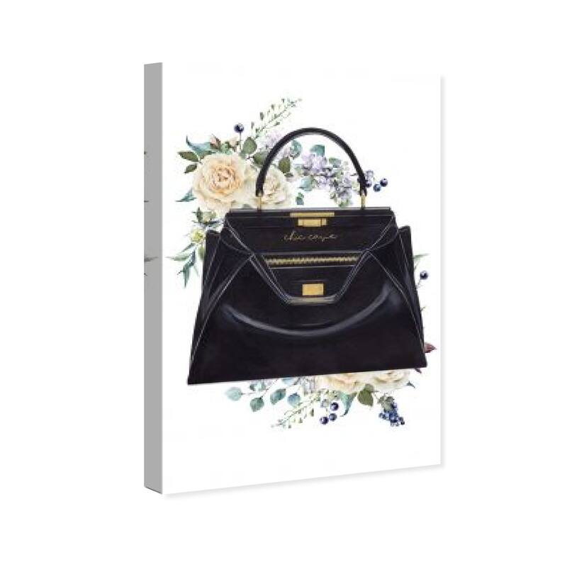 Wynwood Studio Canvas Fashion and Glam Peekaboo Bag White and Glam Wall Art Canvas Print