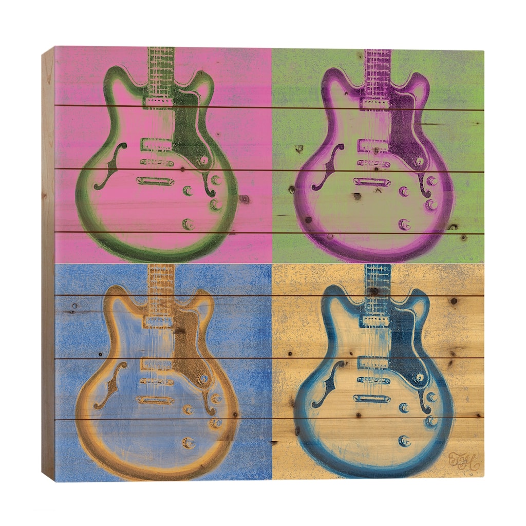 Multi-Colored Rock Print On Wood by Tiffany Hakimipour - Multi-Color