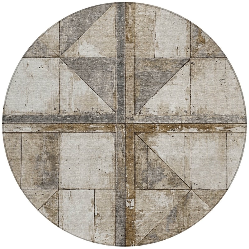 HomeRoots Geometric Transitional Rectangle Outdoor Rug