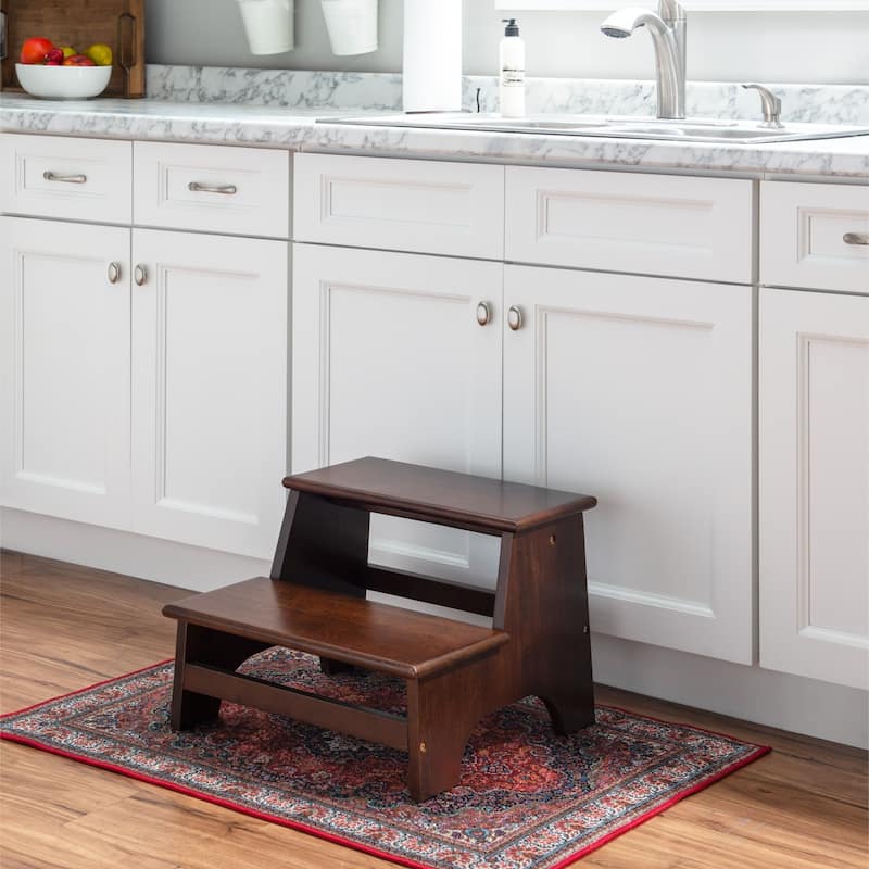 Rubberwood Bed Step - 18.75" - Espresso Brown