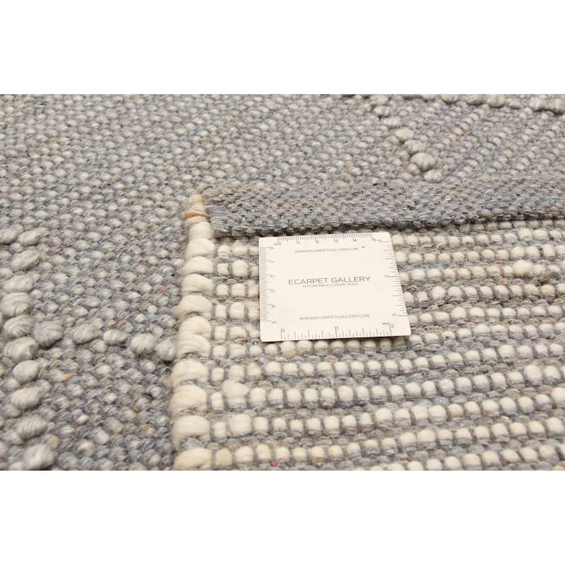 ECARPETGALLERY Braid weave Sienna Grey Wool Rug - 6'0 x 9'0