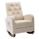 preview thumbnail 8 of 42, Roomfitters High Back Rocking Chair Nursery Chair, Comfortable Rocker Fabric Padded Seat, Modern High Back Armchair, Beige