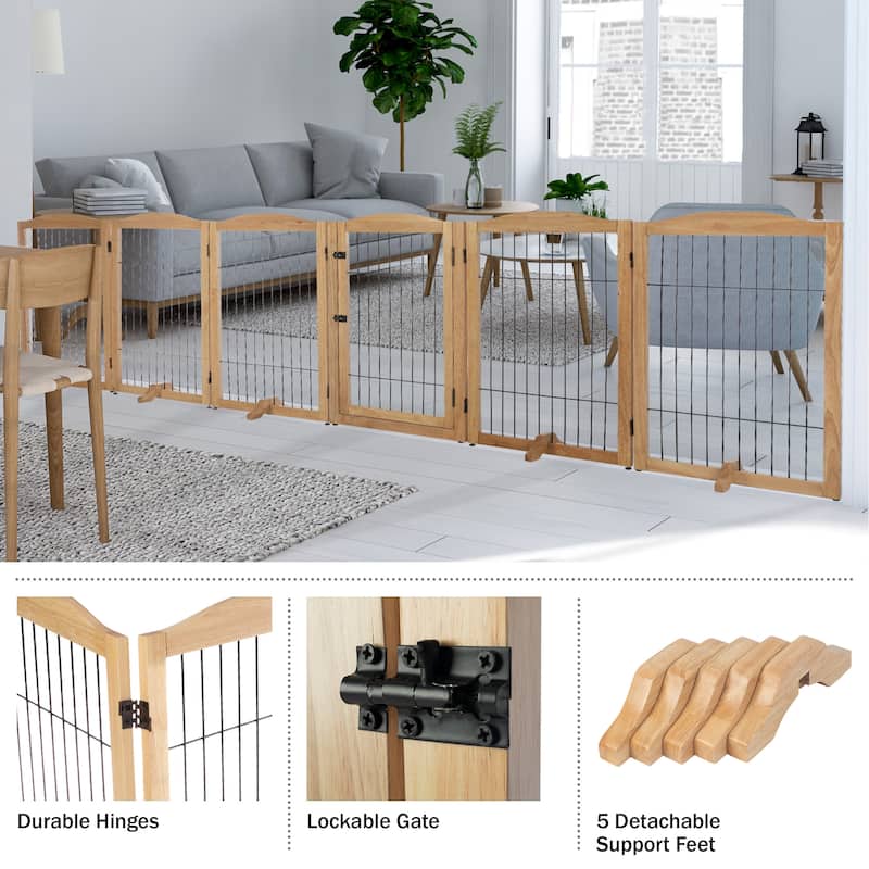 PETMAKER 6-Panel Foldable Pet Gate - N/A