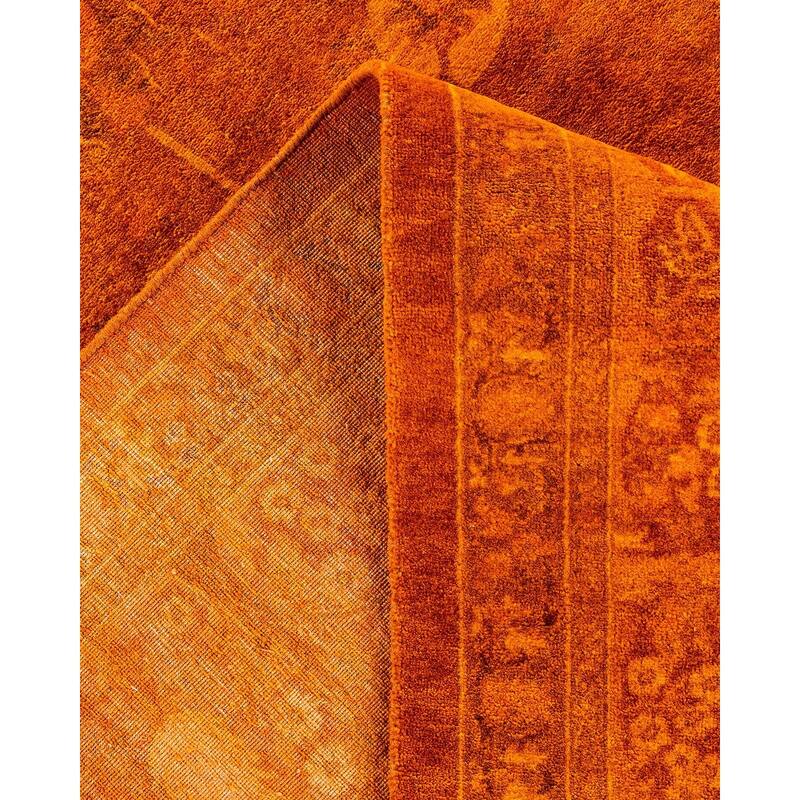 Overdyed, One-of-a-Kind Hand-Knotted Area Rug - Orange - 6' 2" x 9' 0"