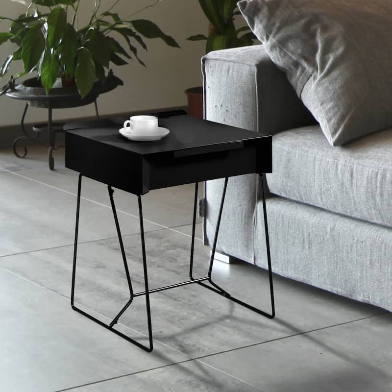 Omer Modern 18-inch Metal 1-Drawer Side Table by Furniture of America