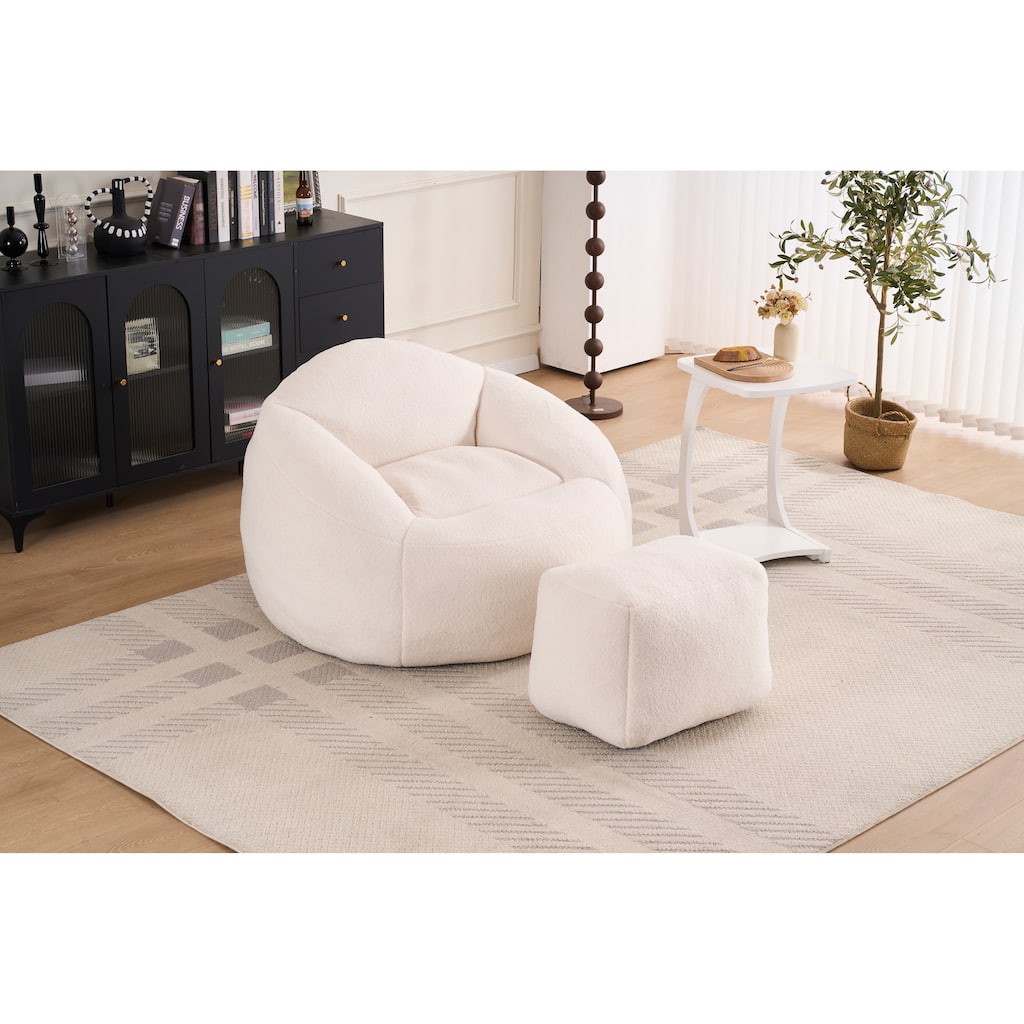 Chenille Oversized Lounger Bean Bag Chair