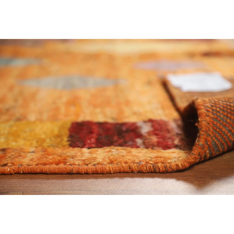 Orange Tribal Moroccan Oriental Rug Handmade Wool Carpet - 5'5" x 6'3"