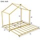 preview thumbnail 4 of 5, Modern Twin House Platform Bed with Trundle, Metal Montessori Bed Frame for Kids Teens Girls Boys, No Box Spring Needed, Gold