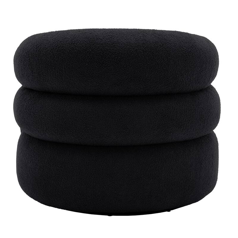 Set of 2 Boucle Upholstered Swivel Accent Barrel Chairs