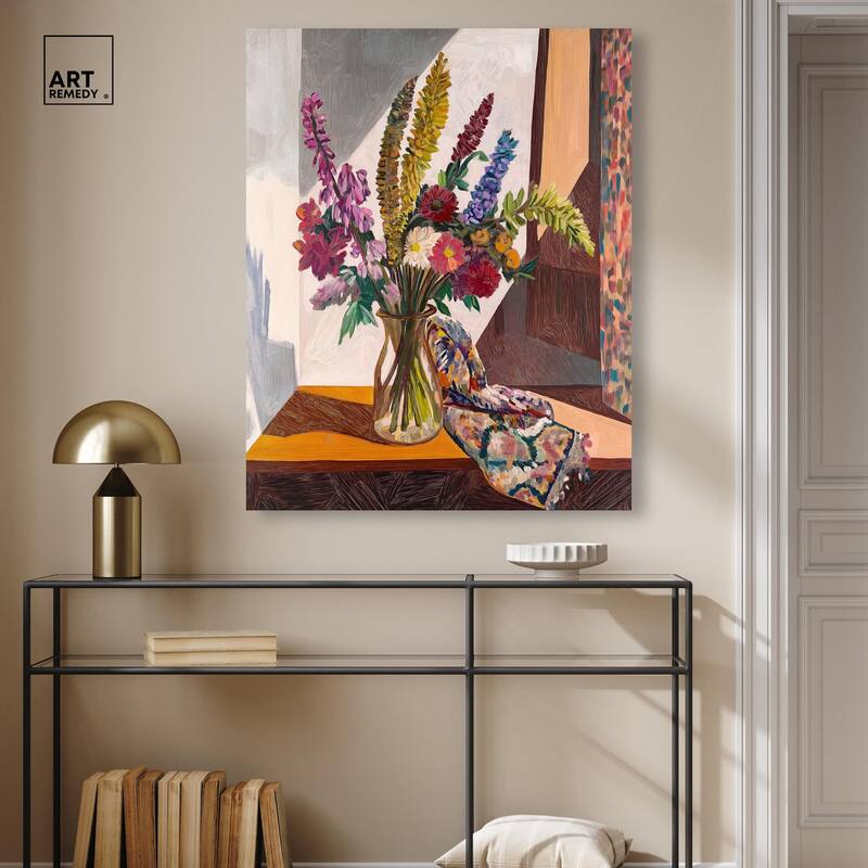 Warm Tones and Blooms Canvas by Art Remedy, Gallery Wrapped