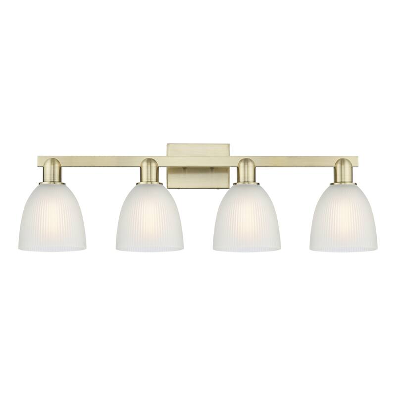 Innovations Lighting Endless Possibilities Arcadia - Castile - 4 Light 33" Bath Vanity Light - Antique Brass/White