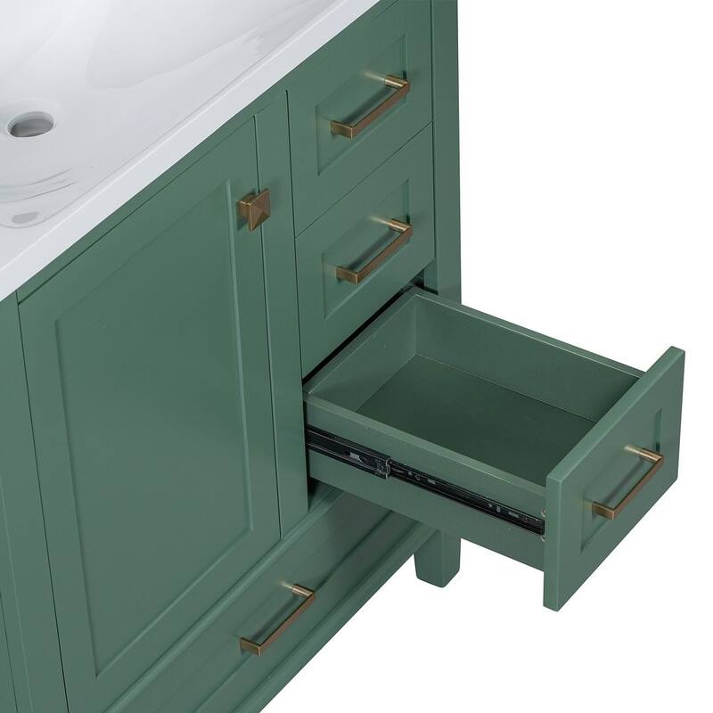 30" Elegantly Modern Bathroom Vanity with Sink Combo Set and 1 Soft Closing Door and 3 Drawers