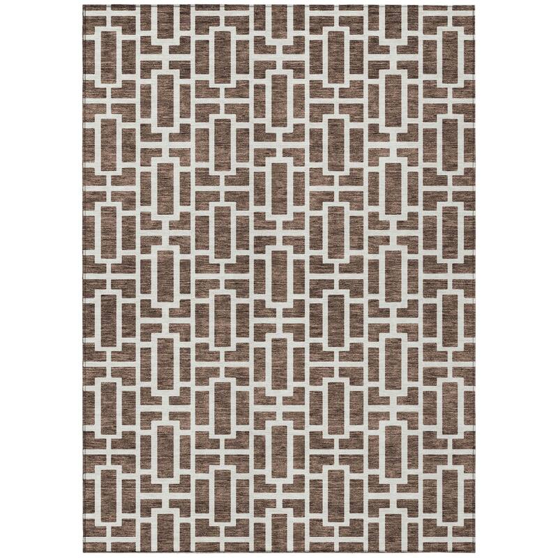 HomeRoots Geometric Transitional Rectangle Outdoor Rug