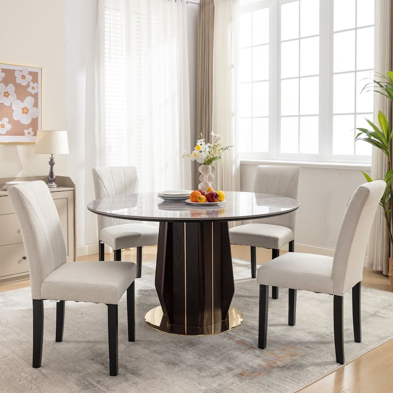 VECELO 3-Color Upholstered Dining Chairs Set with 19.5" Wide Seat 19.3" High Back Dining Chair Modern 37" Parson Chairs