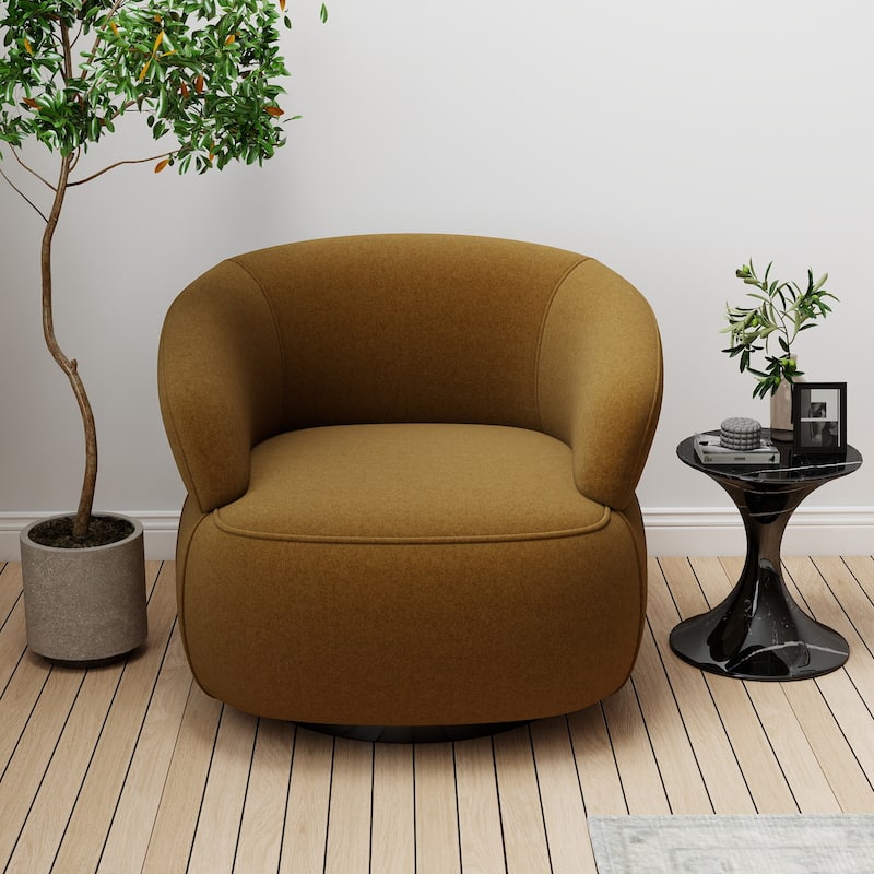 Kieon 33"W 360 Swivel Barrel Chair Modern Accent Chair Set of 2