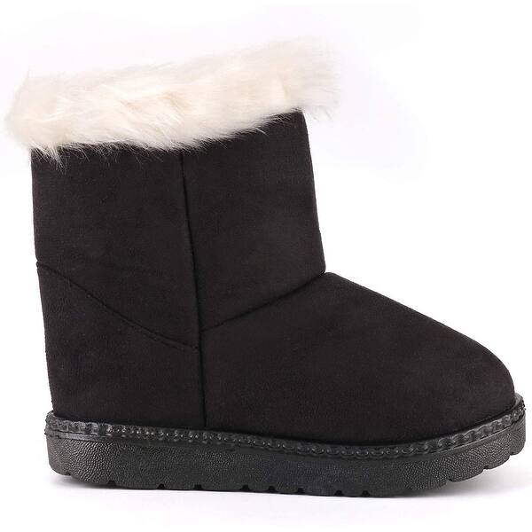 Femizee Toddler Girls Boys Winter Snow Boots Outdoor Waterproof Fur Lined Booties