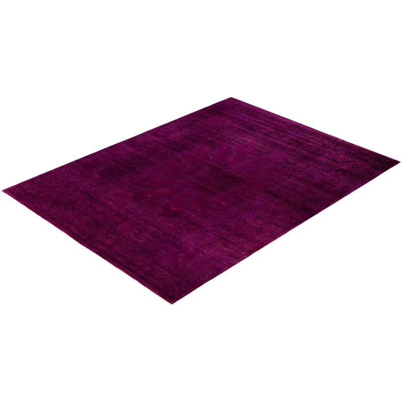 Overdyed One-of-a-Kind Hand-Knotted Area Rug - Purple - 8' 1" x 11' 10"
