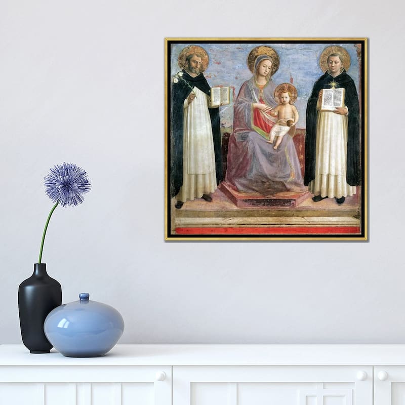 iCanvas "The Virgin And Child With St. Dominic And St. Thomas Aquinas, 1424-30" by Fra Angelico Framed Canvas Print