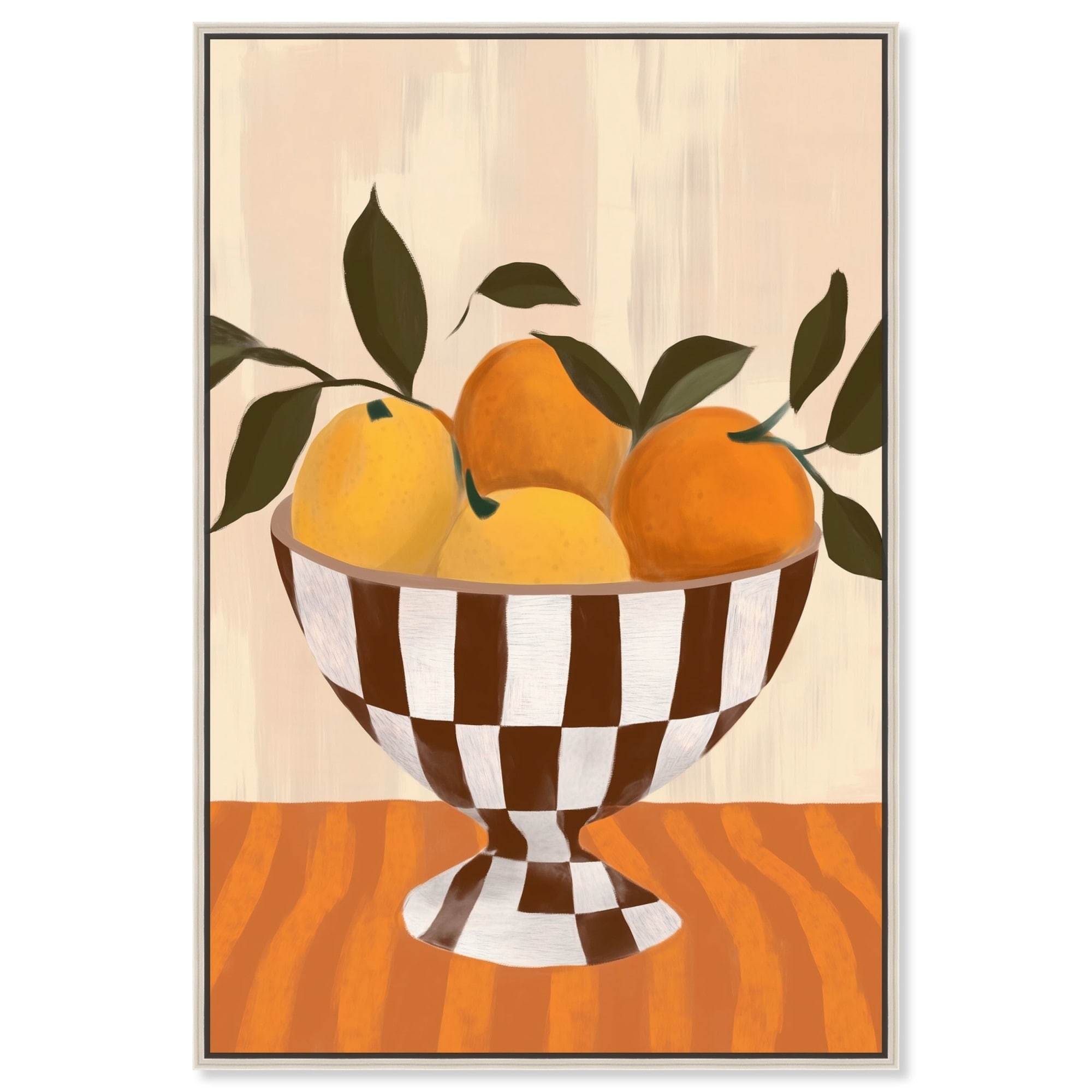 Blush Mango Canvas Retro Poster Art by Art Remedy