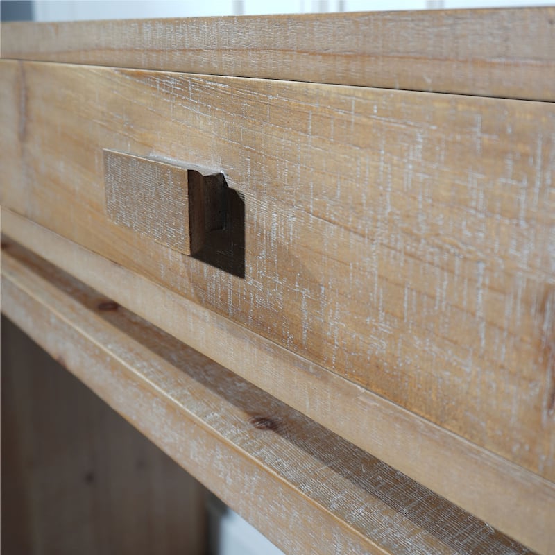 47" Floating Console Table with 3 Drawers, Wood Finish