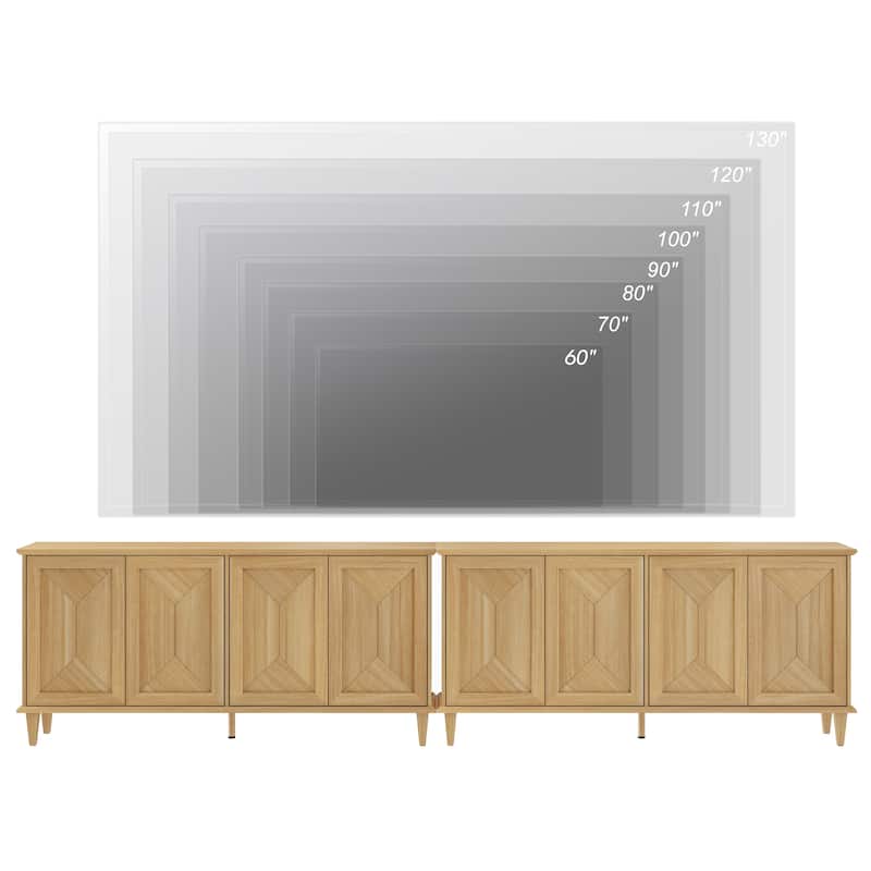 Large Buffet Cabinet with Handcrafted Pop-Up Doors for Dining Room