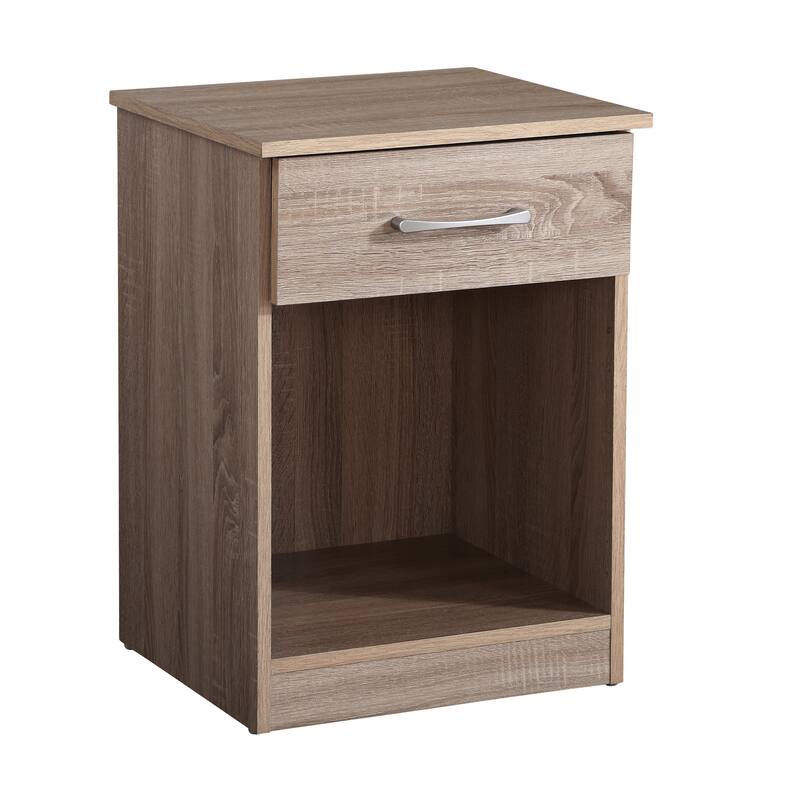 Compact Sandle Wood Nightstand with Ample Storage for Home Decor