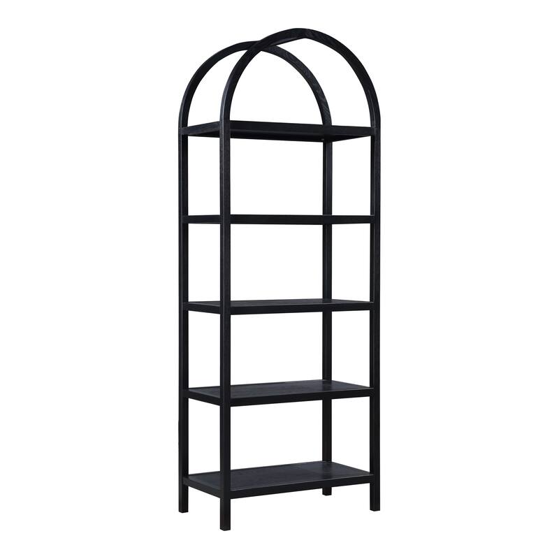 Aurelle Home Modern Oak Arched Bookshelf