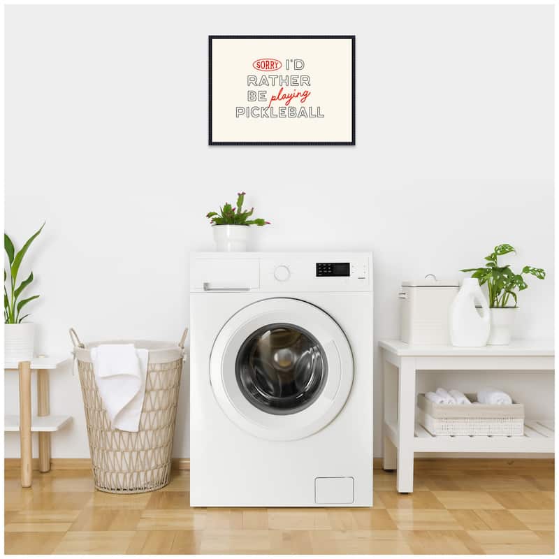 Kate and Laurel Sorry I'd Rather Be Playing Pickleball by Lucky Guava Framed Canvas Wall Art Print