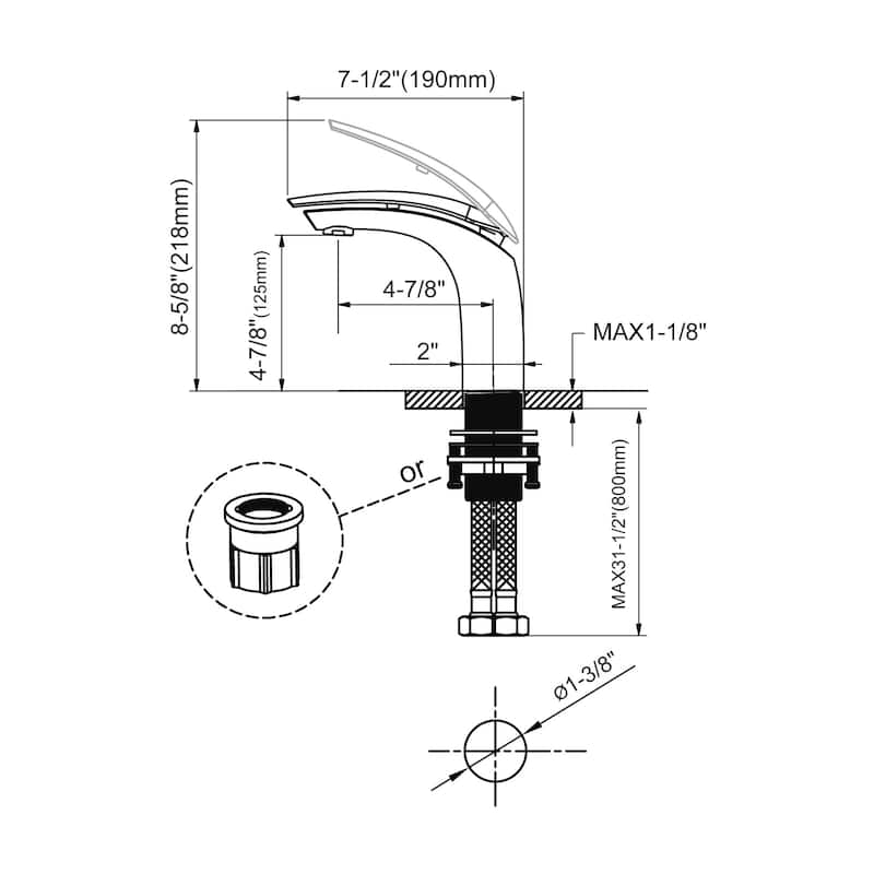 Dowell 8001/017 Series Single Handle Bathroom Faucet