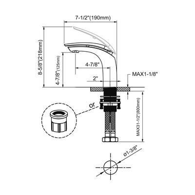 Dowell 8001/017 Series Single Handle Bathroom Faucet