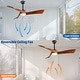 preview thumbnail 187 of 199, 42“/52"/60"/48" Noiseless Walnut Wood Ceiling Fan with Remote Control, Integrated Light Optional