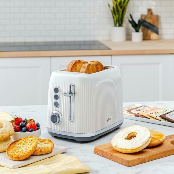 Oster Retro 2 Slice Toaster with Quick Check Lever Extra Wide Slots Impressions Collection White On Sale Bed Bath Beyond 37434700