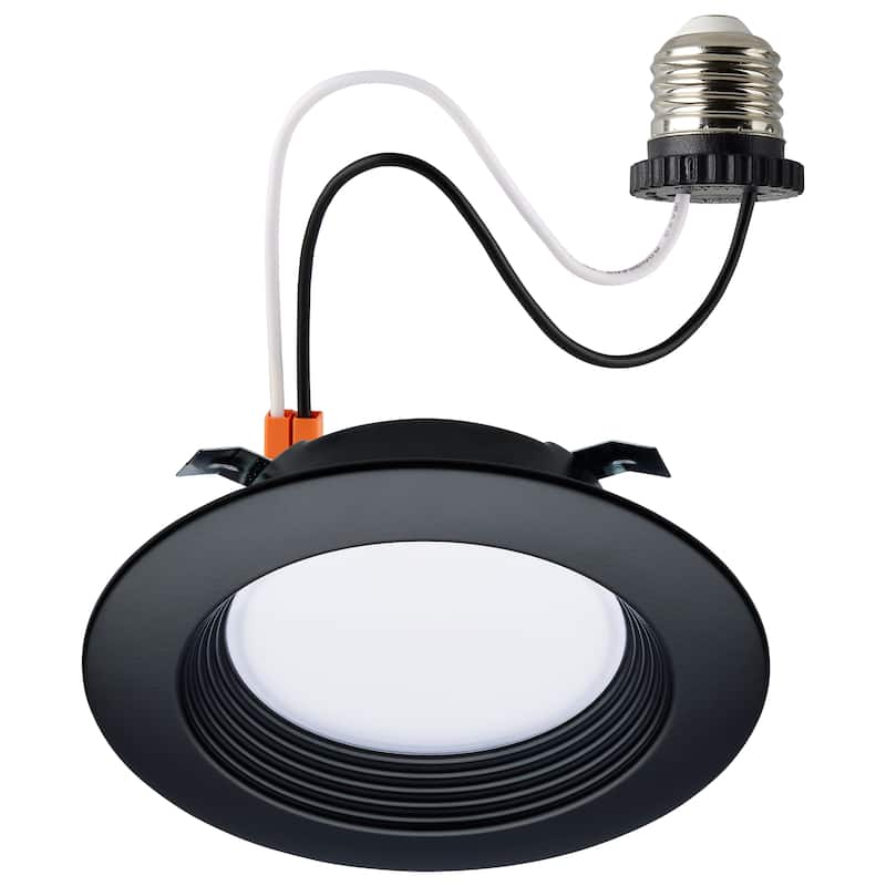 6.7 Watt LED Downlight Retrofit 4 Inch CCT Selectable 120 Volts Black Finish - Black