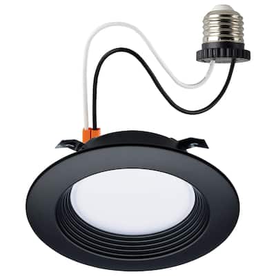 6.7 Watt LED Downlight Retrofit 4 Inch CCT Selectable 120 Volts Black Finish