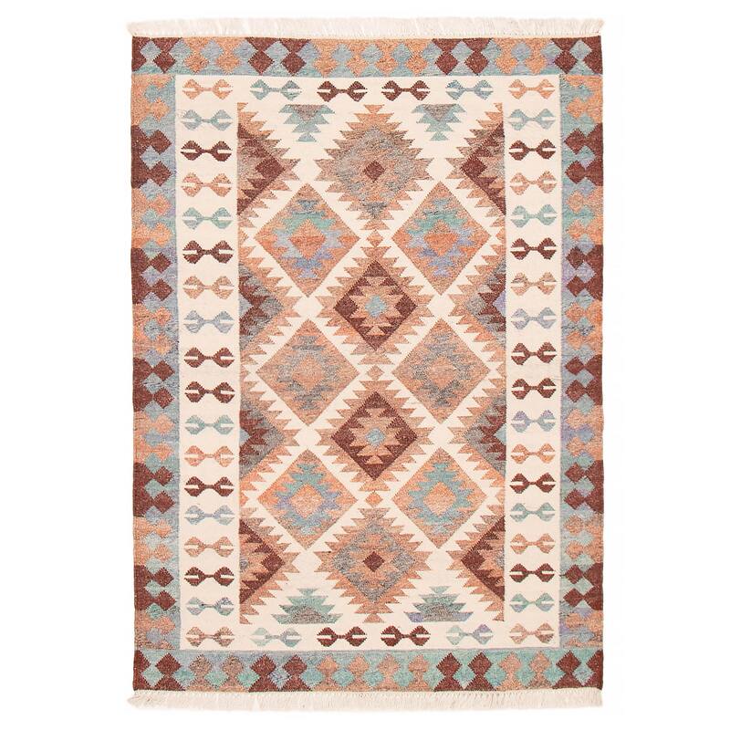 Ankara FW Ivory Kilim 5'5" x 7'6" - 5'5 x 7'6 - Ivory - 5'5 x 7'6