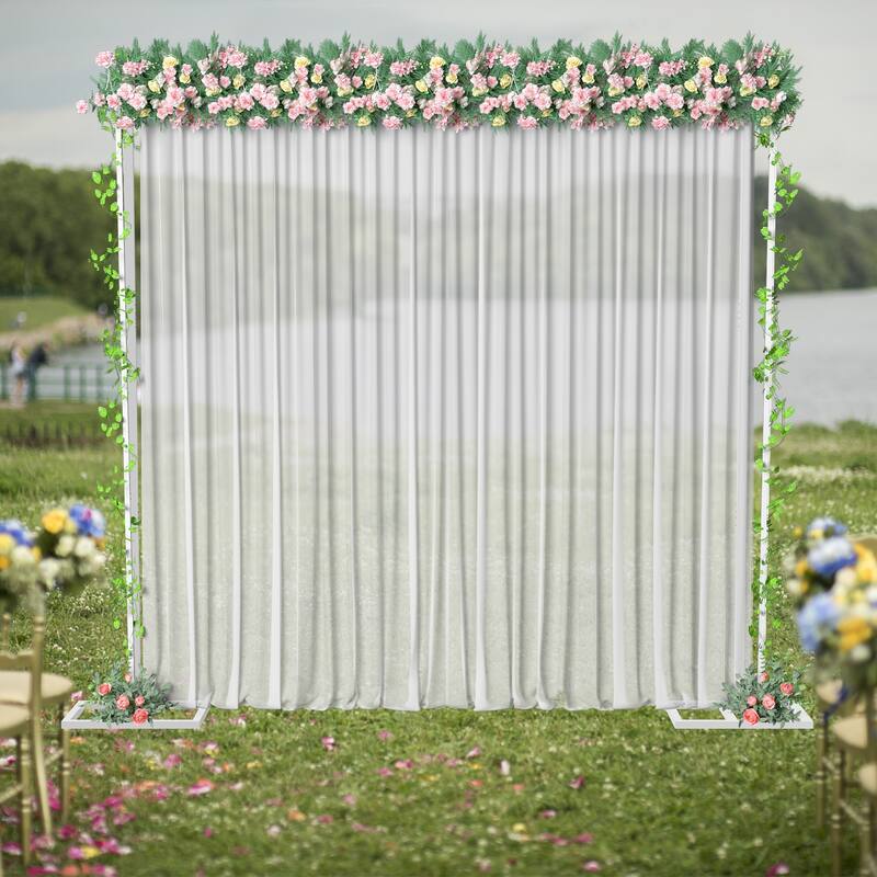 10x10Ft Heavy Duty Square Metal Wedding Backdrop Frame Arch Stand Adjustable