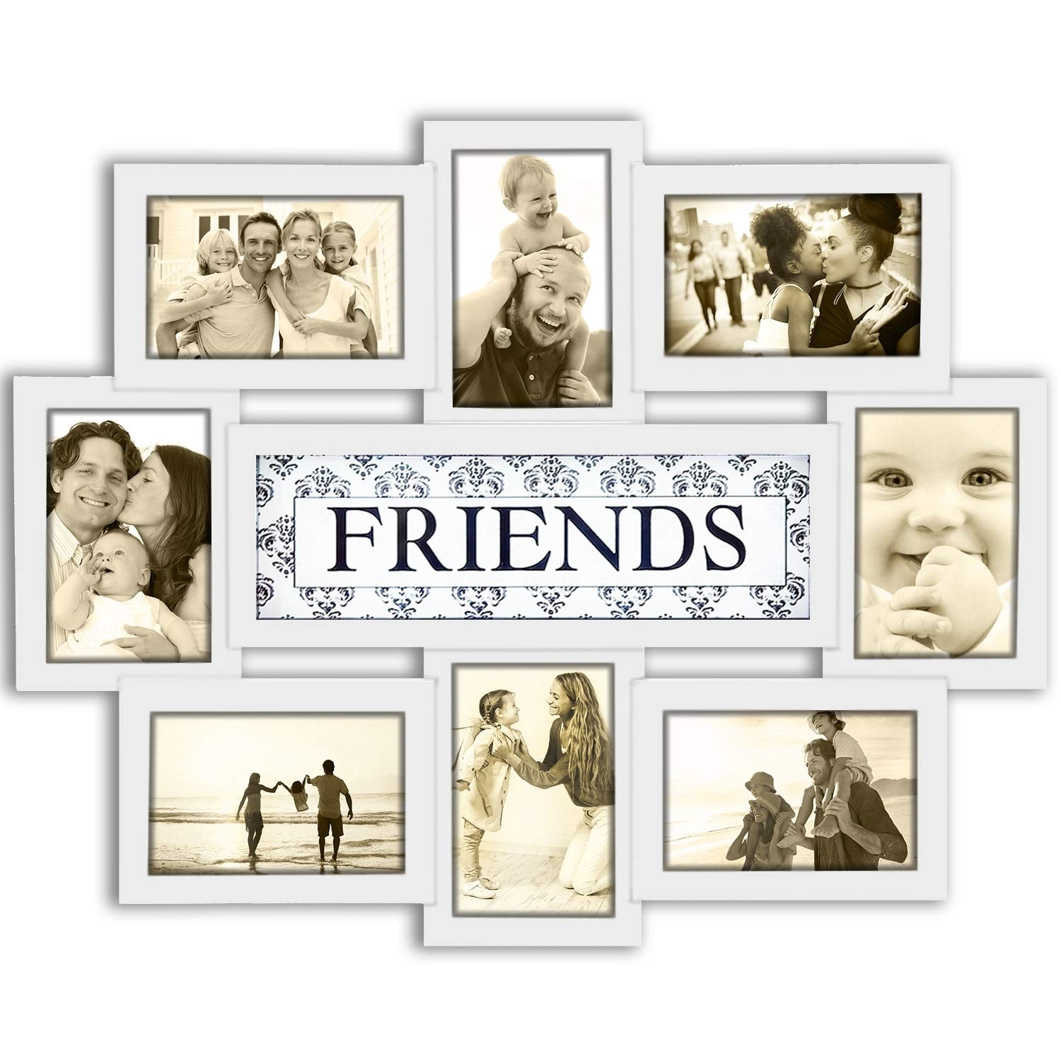 HELLO LAURA 12 Opening Decorative Wall Hanging Collage Puzzle Picture Photo Frame