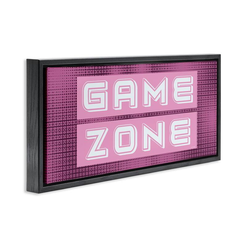 Stupell Retro Purple Game Zone Framed Floater Canvas Wall Art Design By Yass Naffas Designs