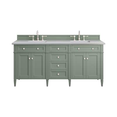 James Martin Vanities Brittany 72" Double Vanity, Smokey Celadon