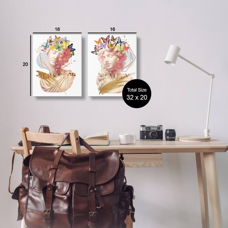 Stupell Serenity & Beauty Glam Collages Canvas Wall Art Design By Susan Arnot (Set of 2)