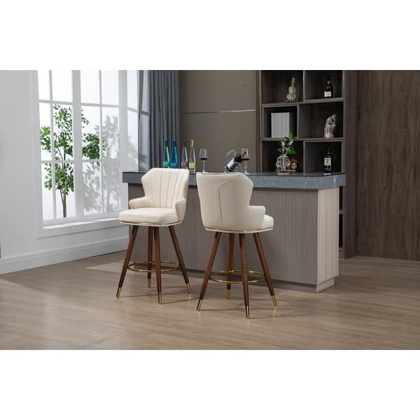 Swivel Bar Stools with Backrest Footrest with a Fixed Height of 360