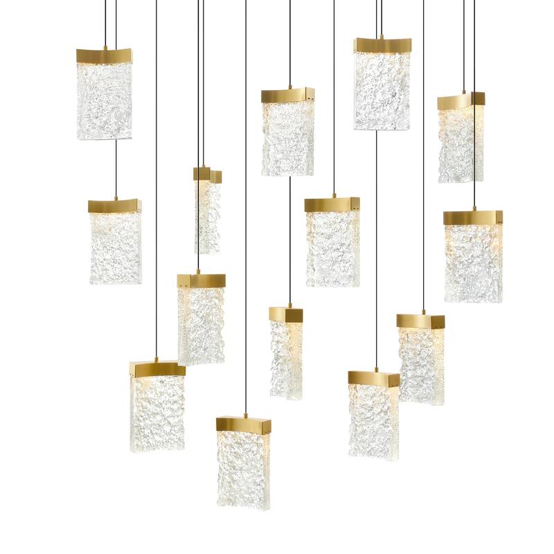 Lava Integrated LED Brass Chandelier