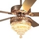 preview thumbnail 15 of 34, 52"/62" Modern Crystal Chandelier Ceiling Fan Light,Reversible Airflow,E12 Bulbs,for Bedroom,Kitchen,Patio 62 Inches-DC Motor - Gold