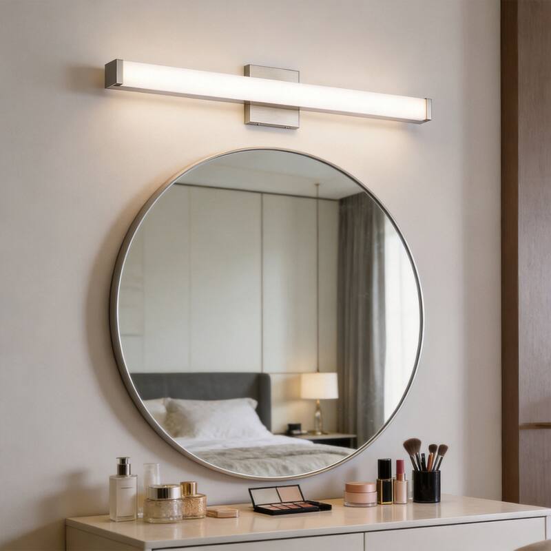 Modern Integrated LED Vanity Light Bar - 6 Variants (24in/30in, Matte Black/Brushed Nickel/Gold), 3000K, Damp Rated for Bathroom