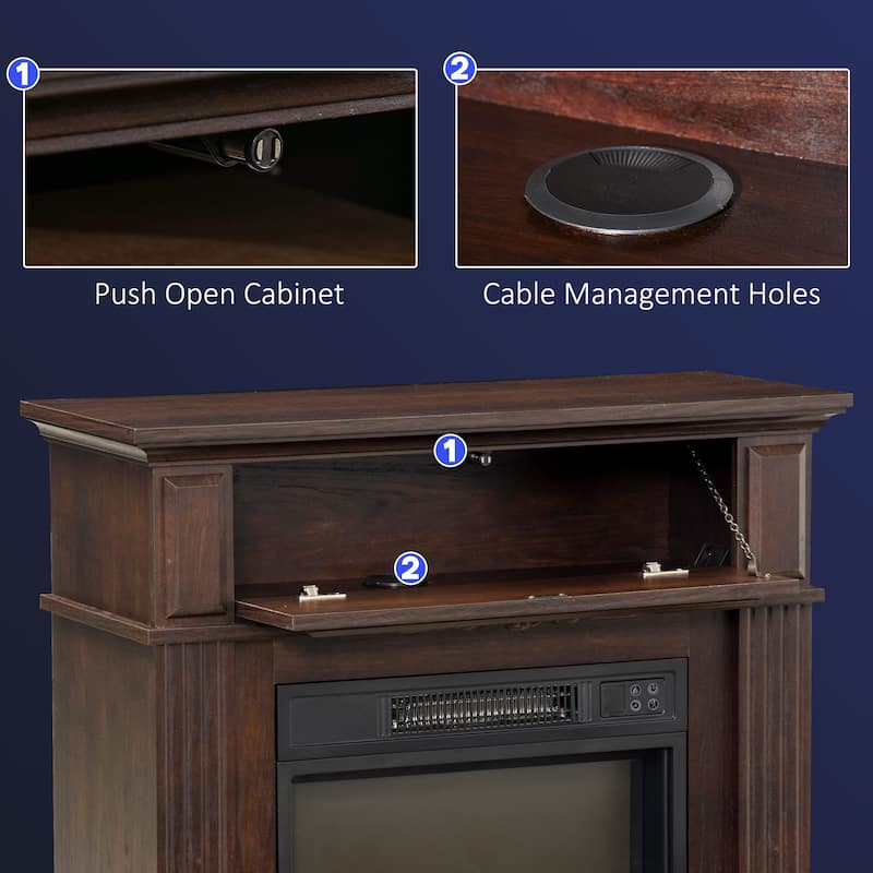 HOMCOM Electric Fireplace TV Stand, Media Entertainment Console